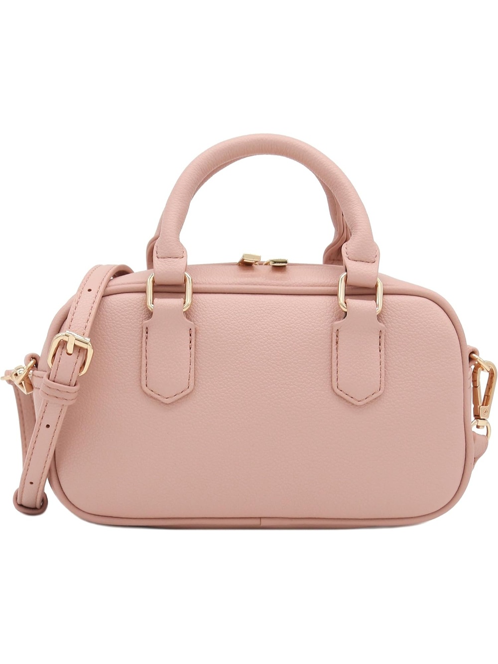 〽️ Women's Blush Mini PU Leather Satchel Purse Top Handle Crossbody Bag